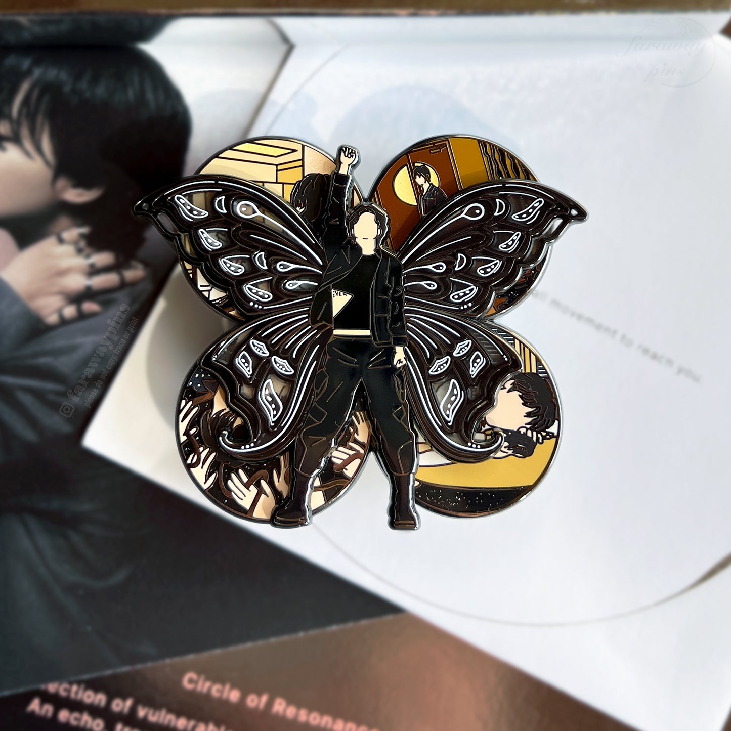 Jimin's FACE Spinner Pins (Rose Gold / Black Plating)