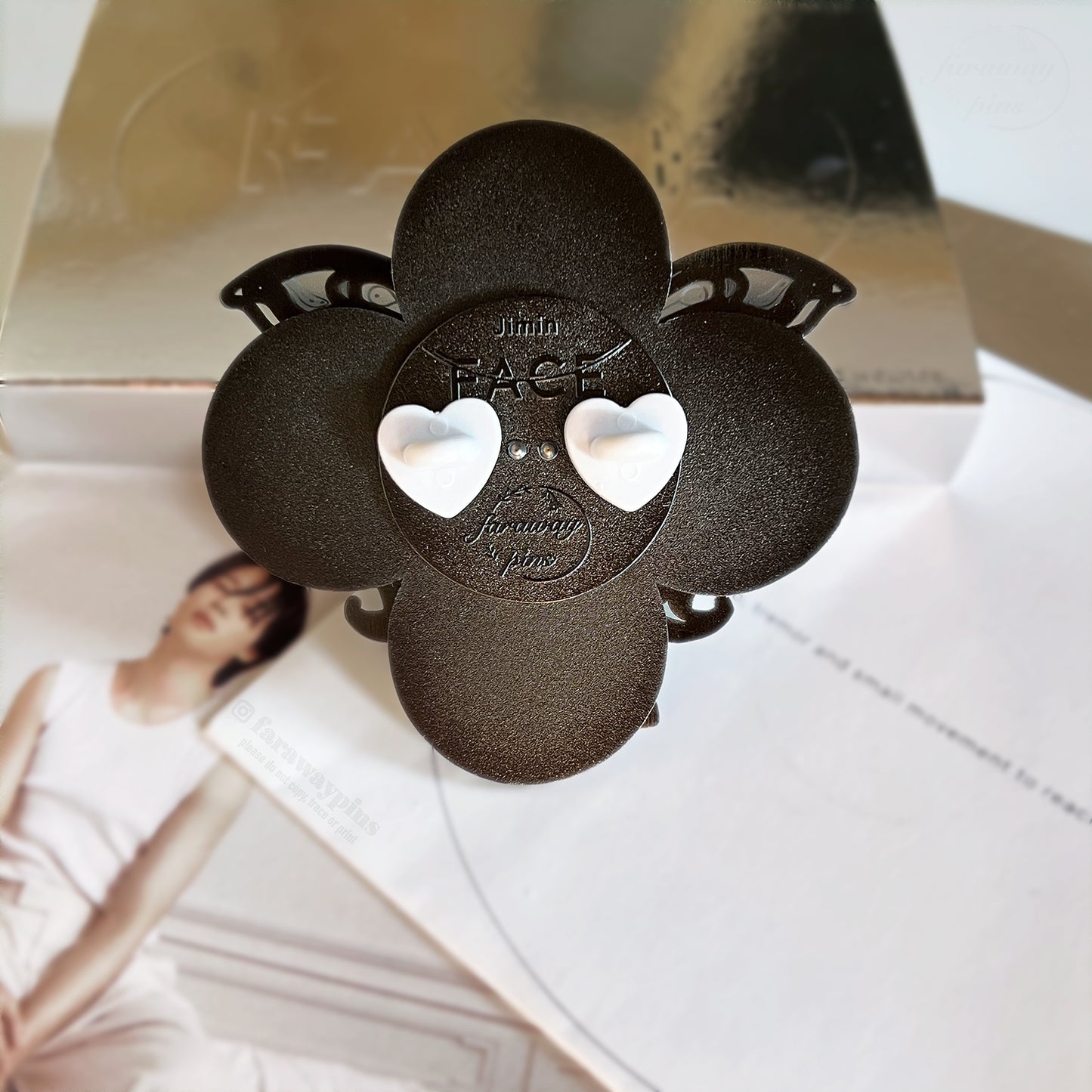 Jimin's FACE Spinner Pins (Rose Gold / Black Plating)