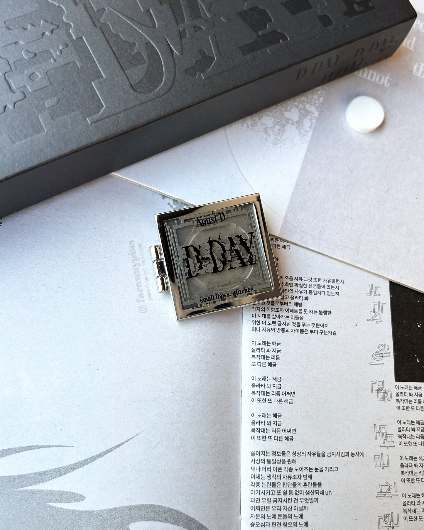 D-DAY (Agust D/Suga/Yoongi) - Hinged Album & CD Spinner Pin (Individuals)