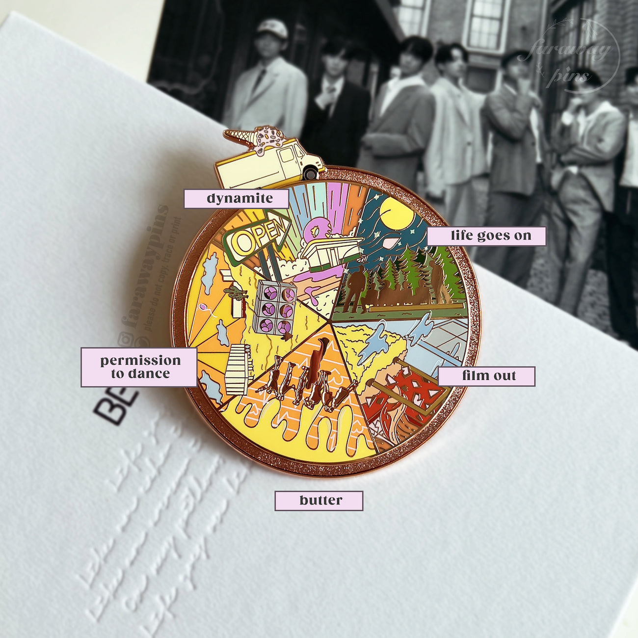 BE (+Dynamite, Butter, PTD, Film Out, Life Goes On) Era Spinning Pin (25% OFF)