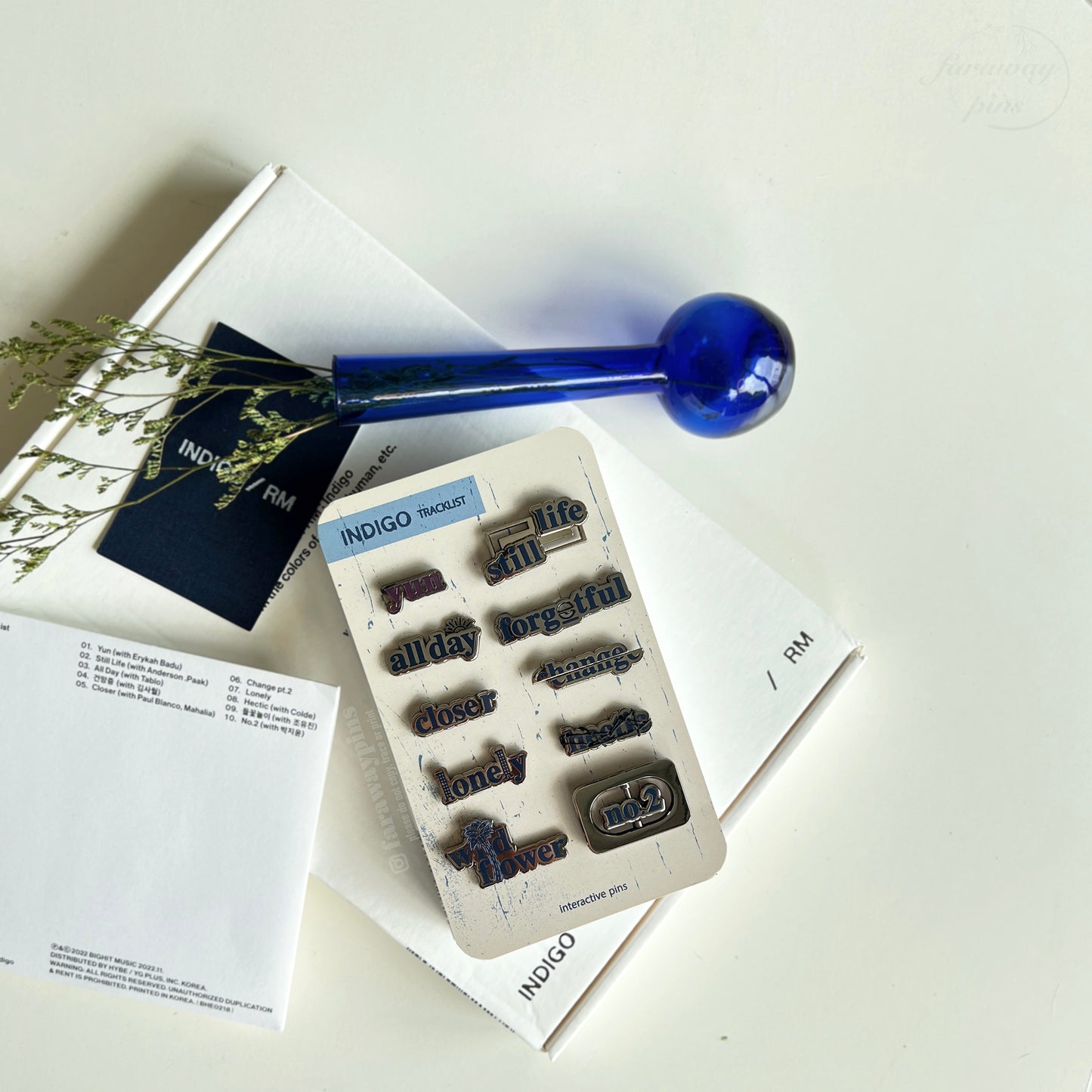 RM/Namjoon's Indigo Tracklist Pins (Individual Pieces & Sets) (15% OFF)