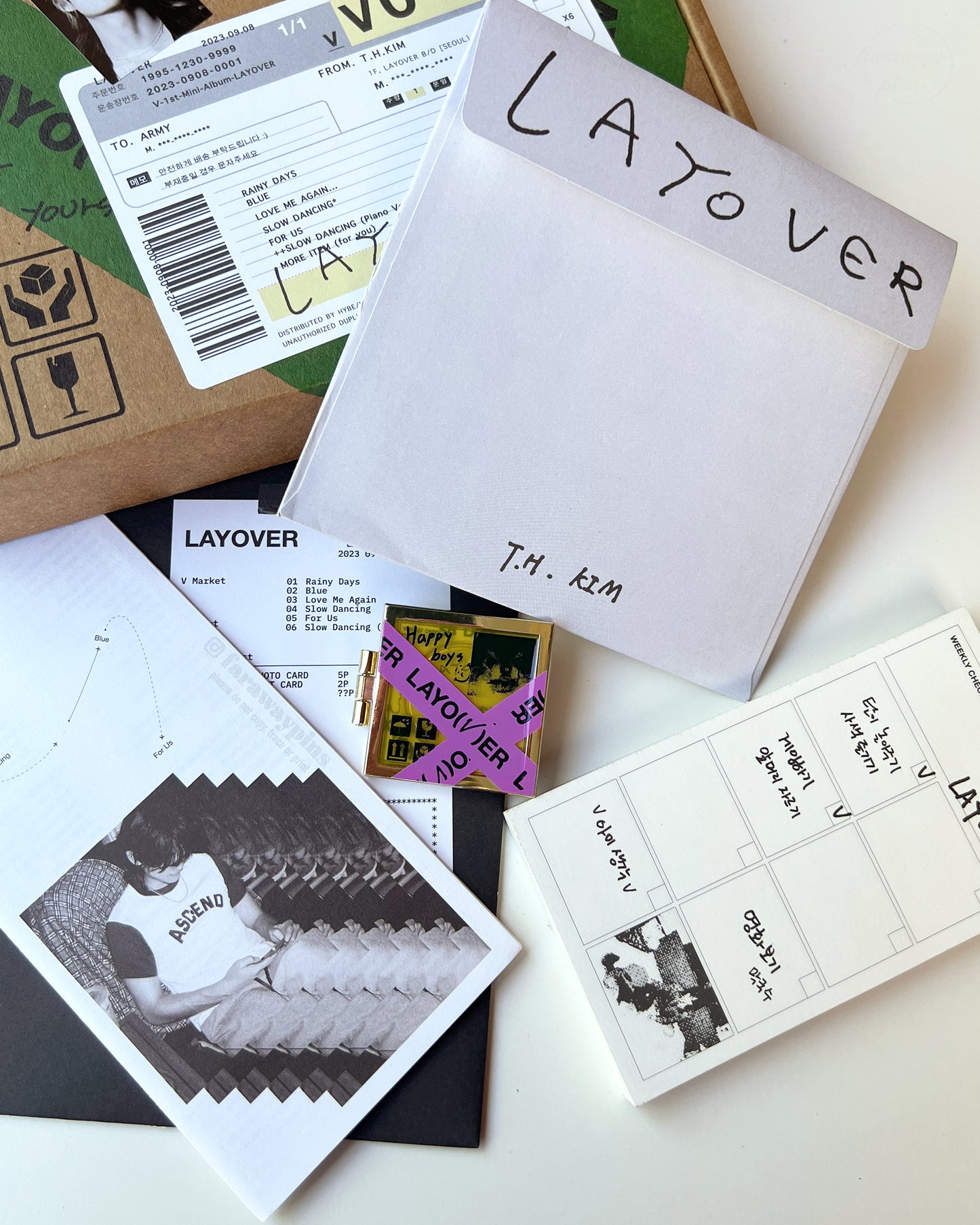 Layover (V/Taehyung) - Hinged Album & CD Spinner Pin (Individuals)
