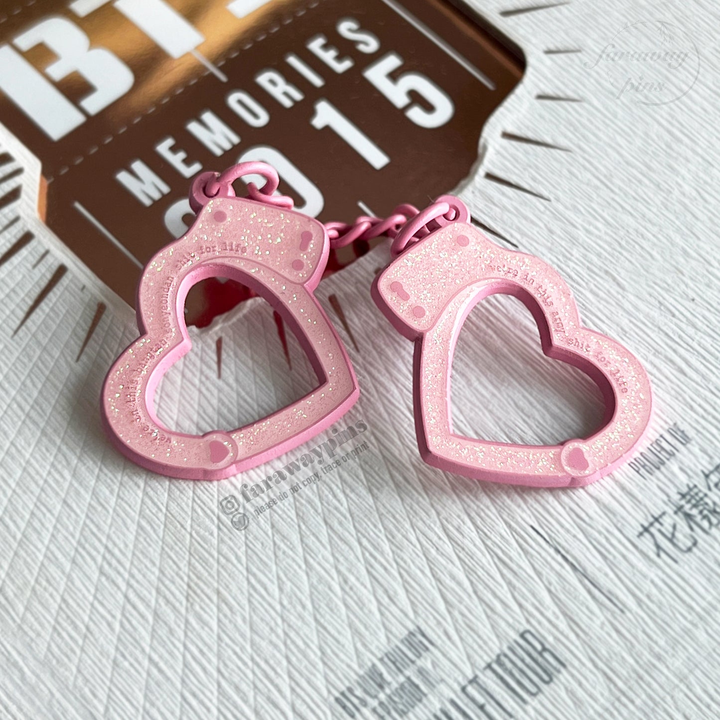 Butter "In This For Life"/Apobangpo Pink Handcuffs Pins (15% OFF)