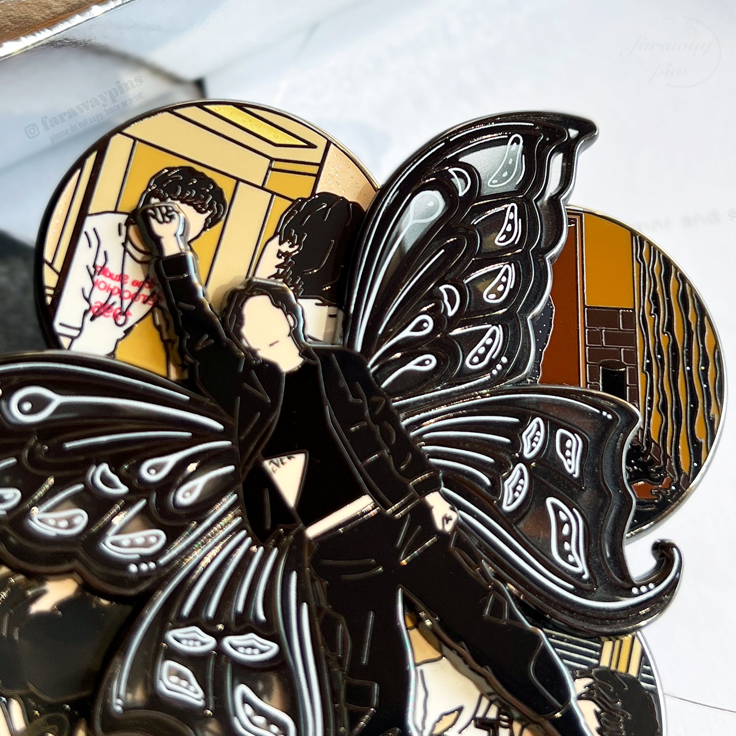 Jimin's FACE Spinner Pins (Rose Gold / Black Plating)
