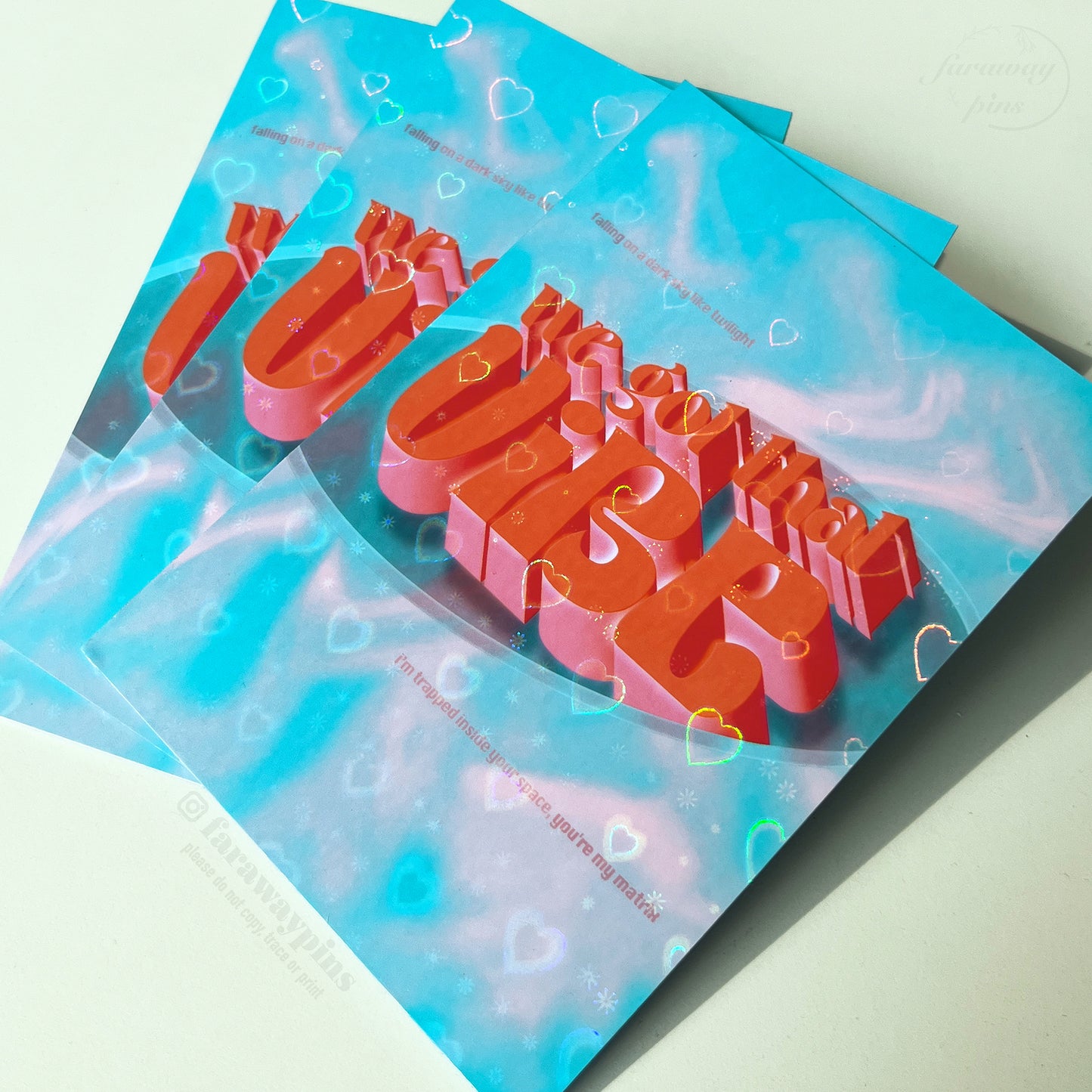 Vibe Heart Holographic Word Art Print