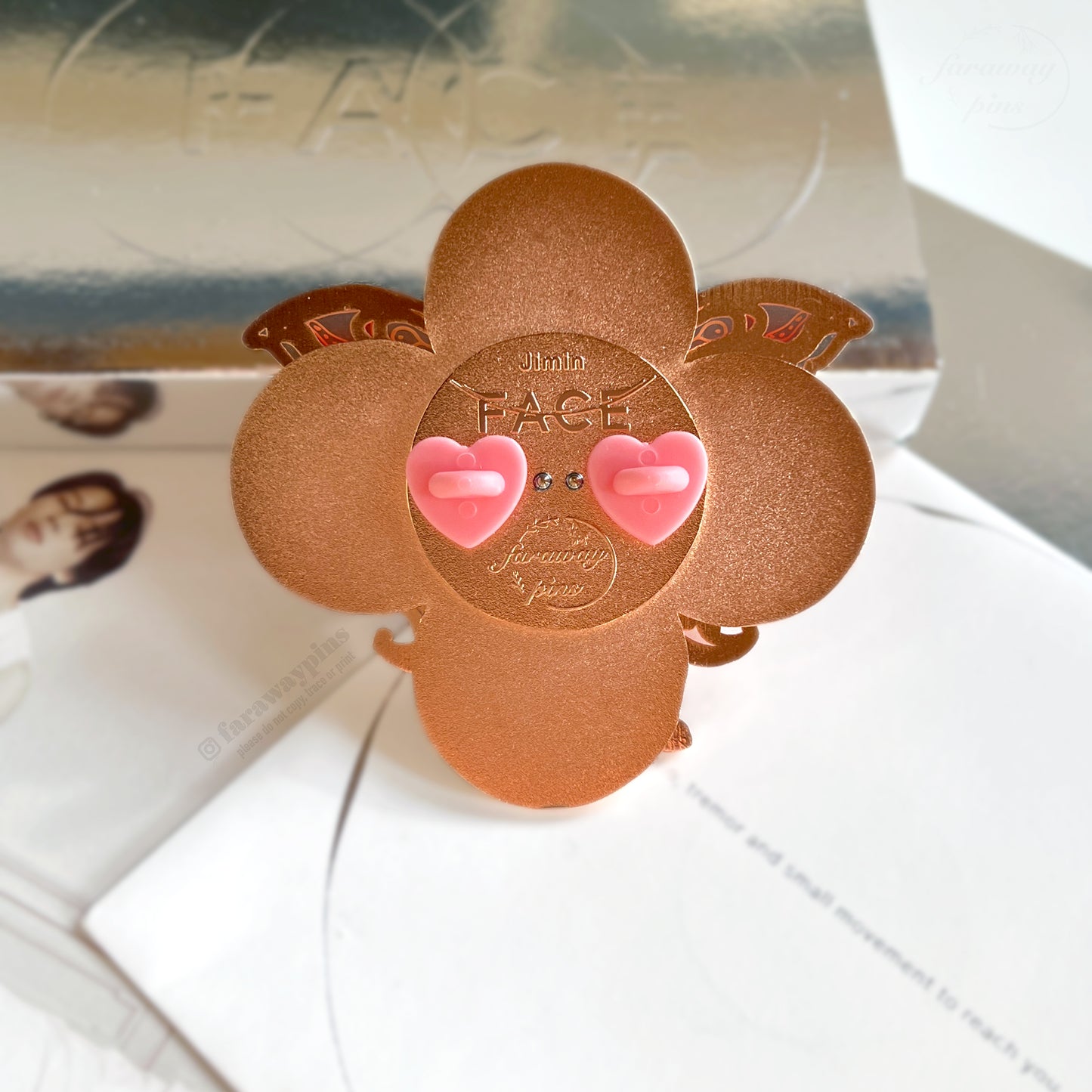 Jimin's FACE Spinner Pins (Rose Gold / Black Plating)