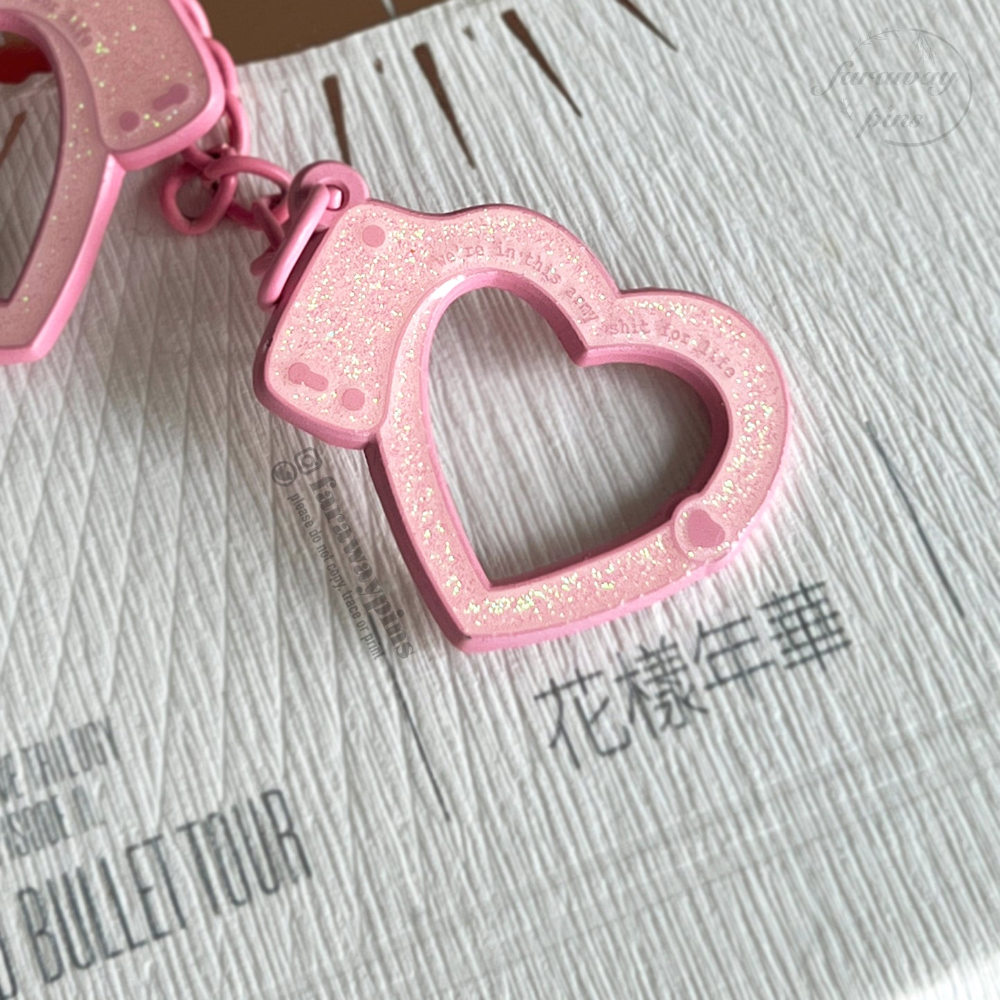 Butter "In This For Life"/Apobangpo Pink Handcuffs Pins (15% OFF)