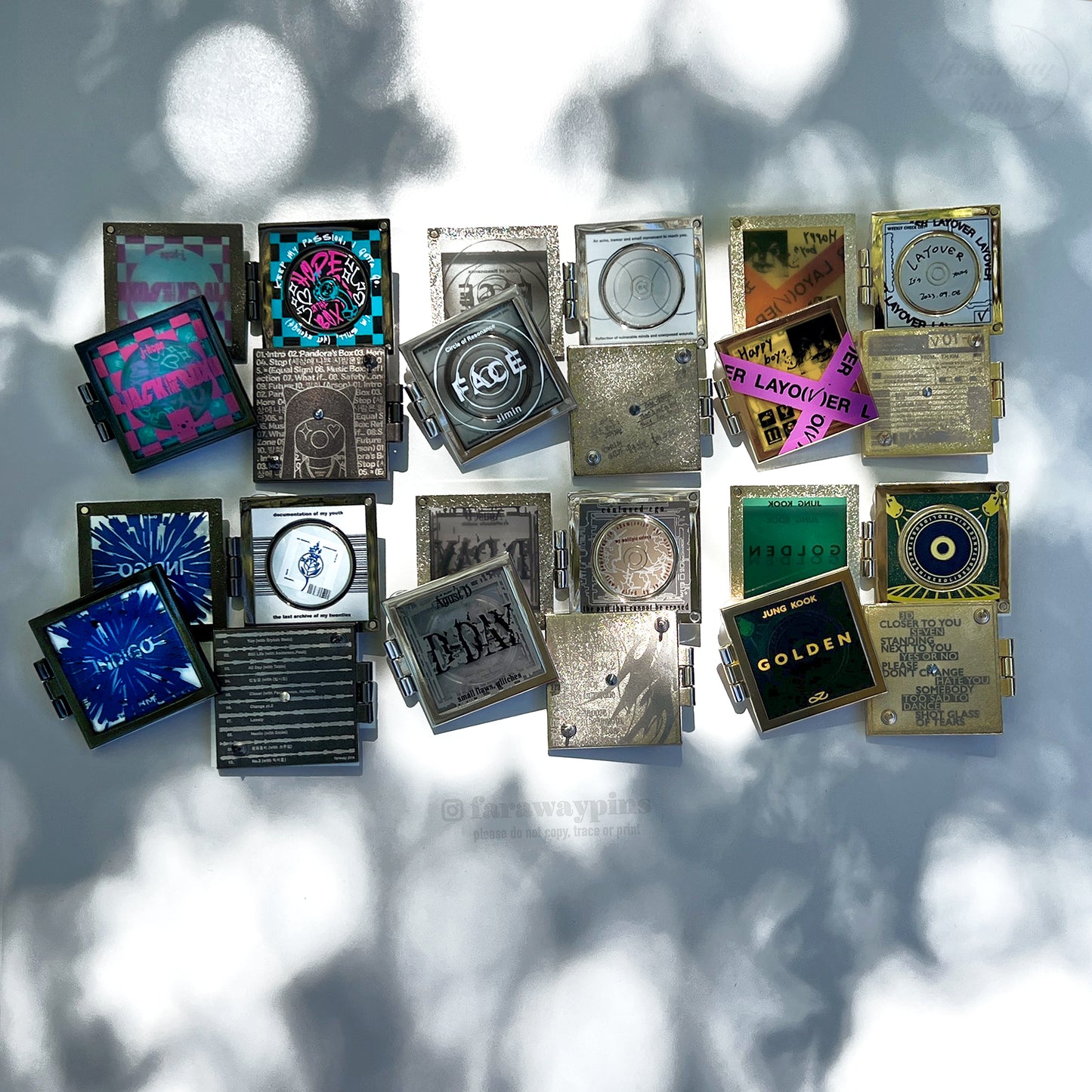 Hinged Album & CD Spinner Pins (Full 6-Piece Sets) (Members' Solo Albums)