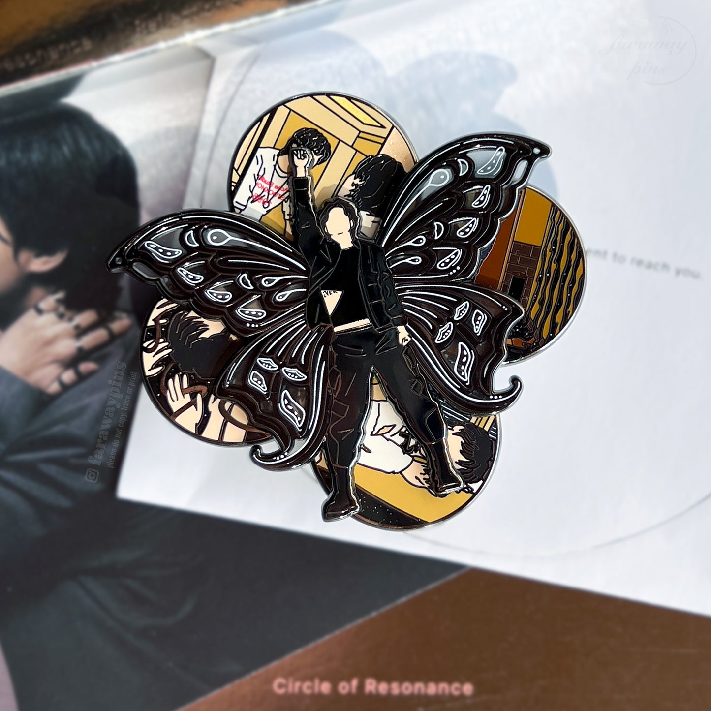 Jimin's FACE Spinner Pins (Rose Gold / Black Plating)