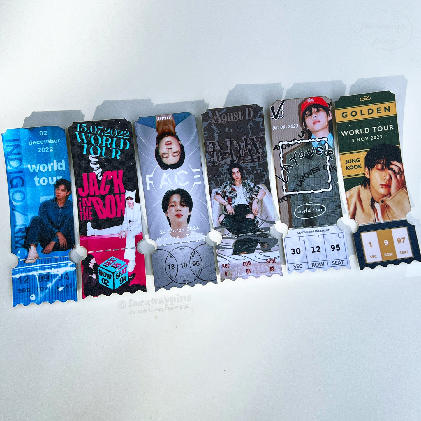 Solo Concert/World Tour Ticket Prints (with tear-off stubs)