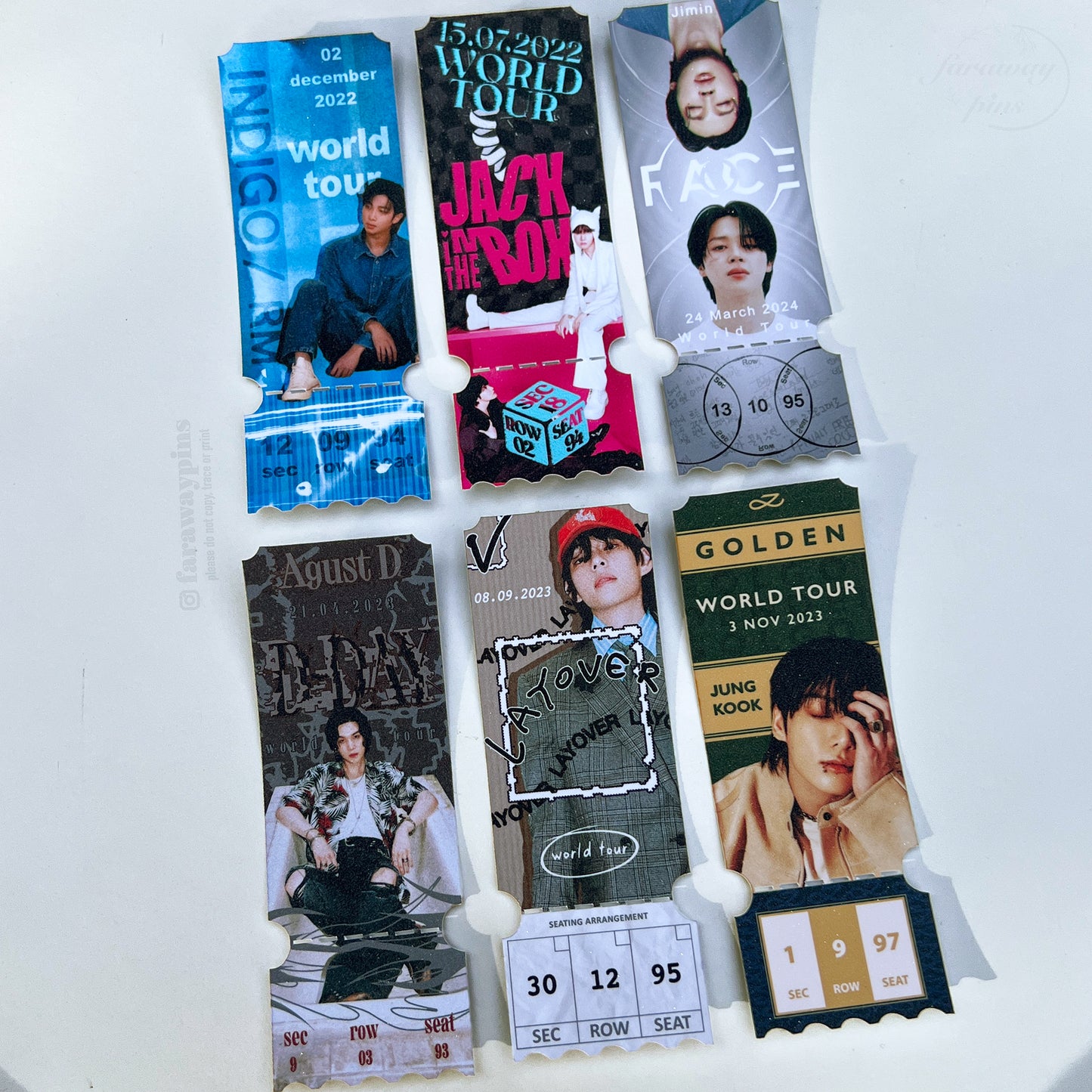 Solo Concert/World Tour Ticket Prints (with tear-off stubs)