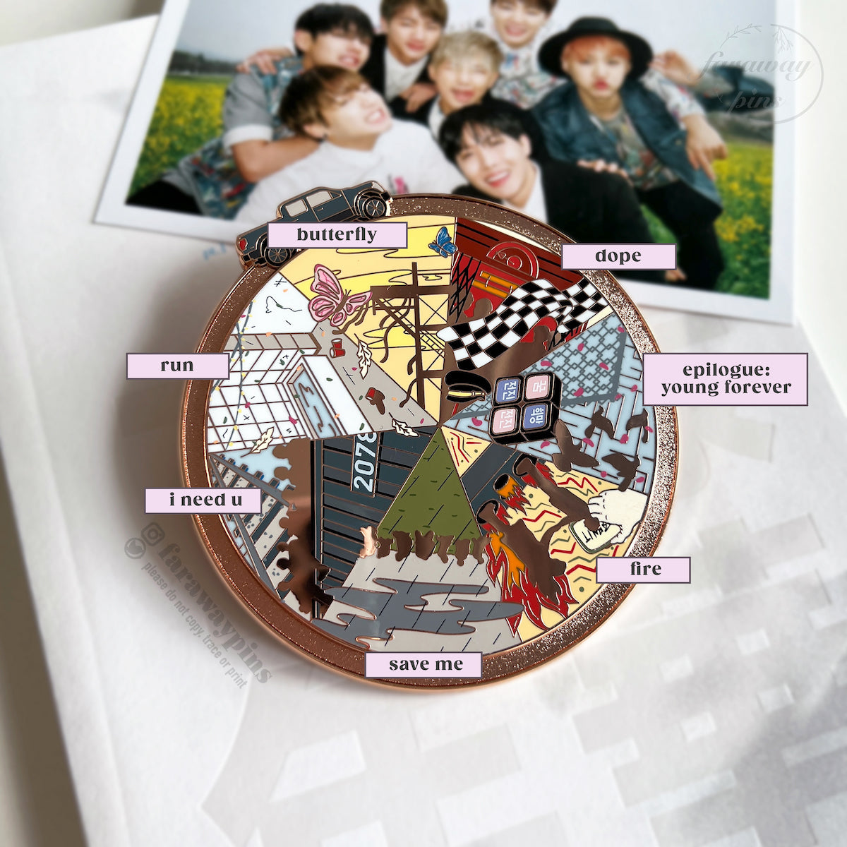 HYYH; The Most Beautiful Moment in Life (花様年華) (화양연화) Era Spinning Pin (25% OFF)