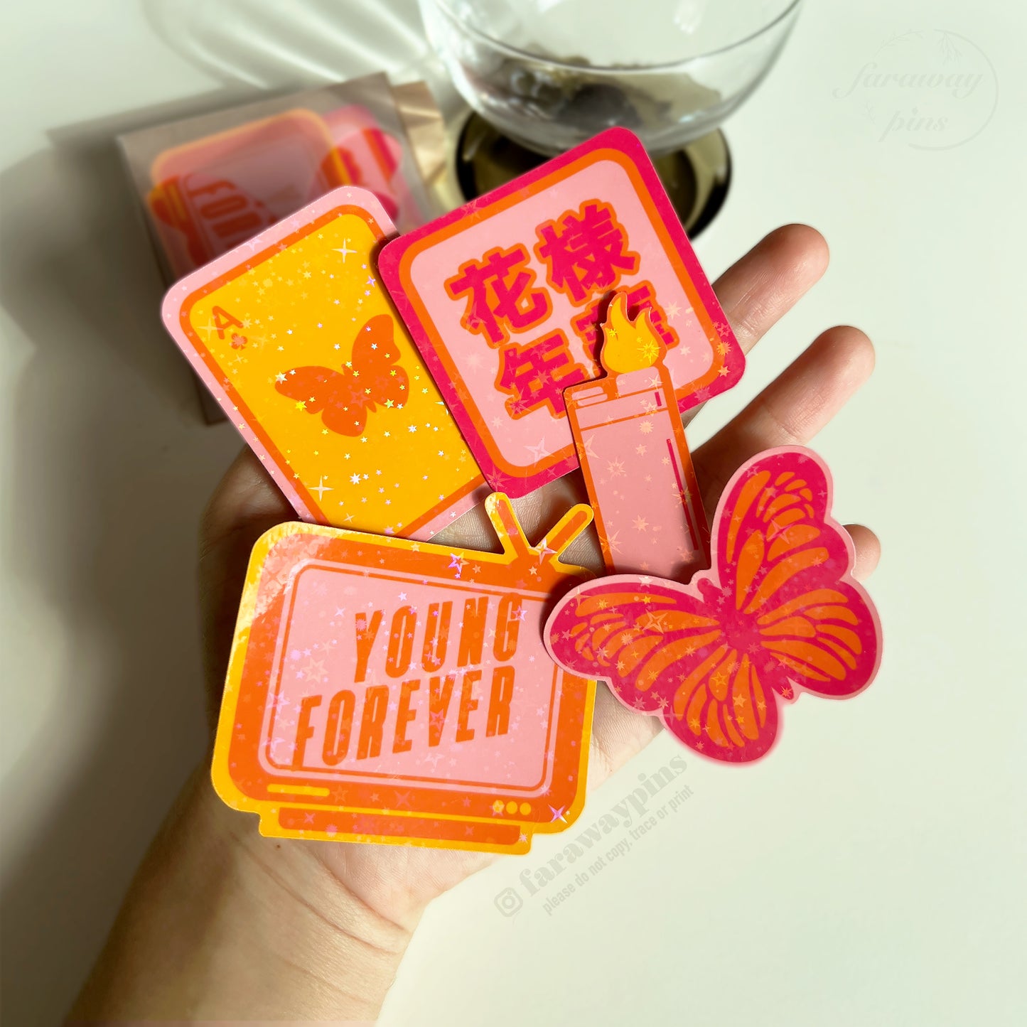 HYYH; The Most Beautiful Moment in Life (花様年華) (화양연화) Holographic Stickers (5-Pack)