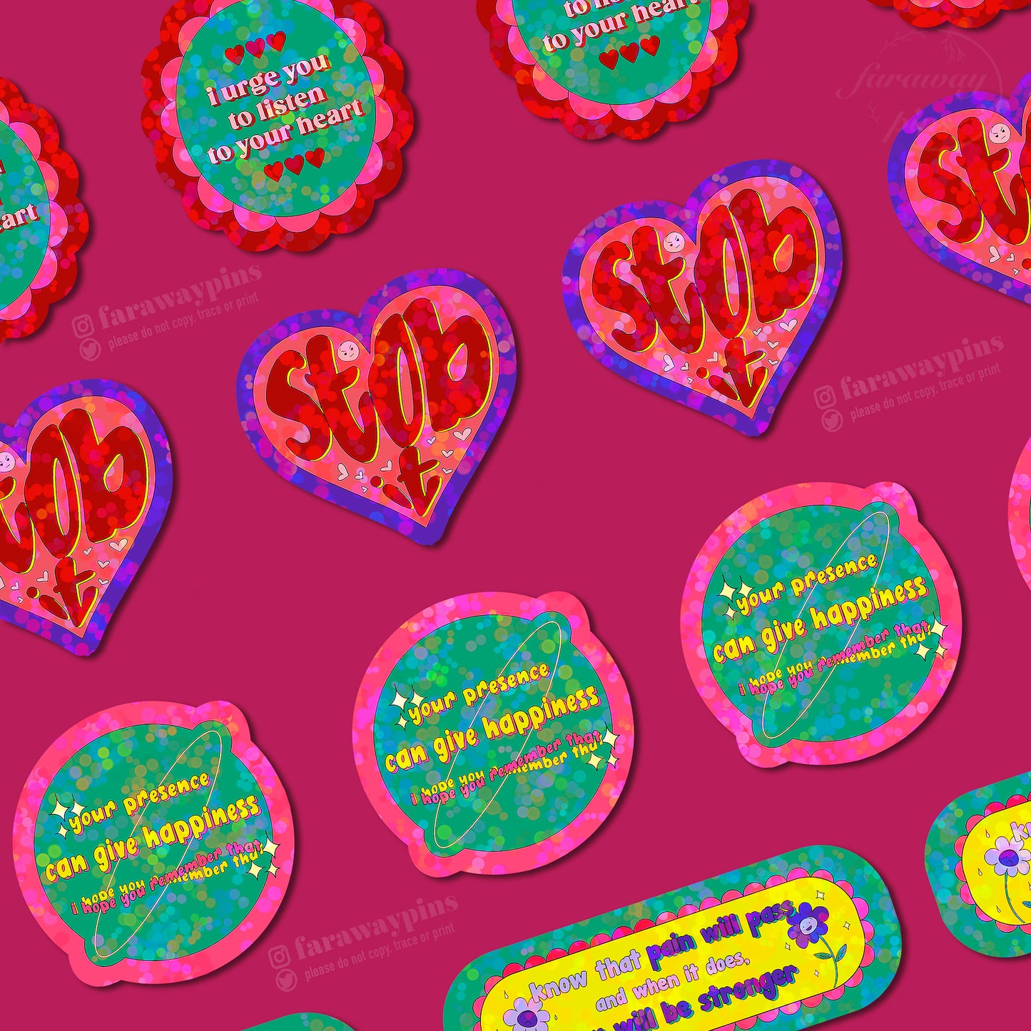Bangtan Quotes Retro Stickers
