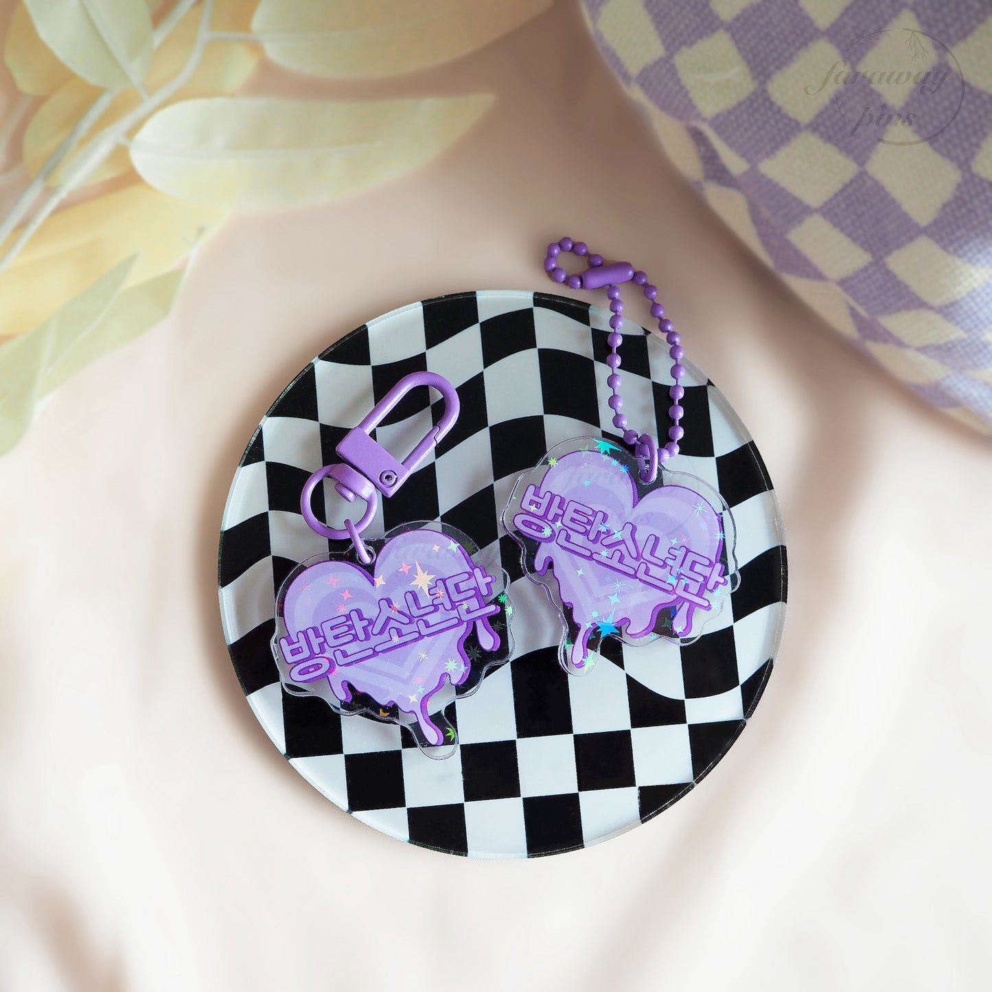 Bangtan Holographic Heart Charms (15% OFF)