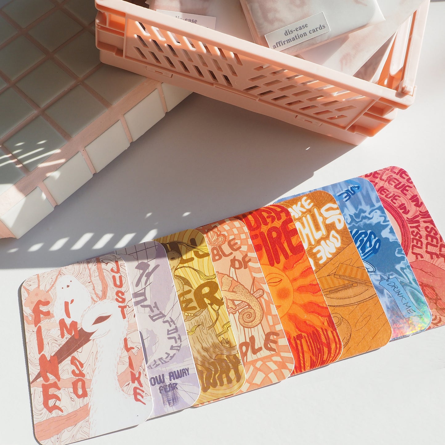Dis-ease Inspired Holographic Affirmation Cards
