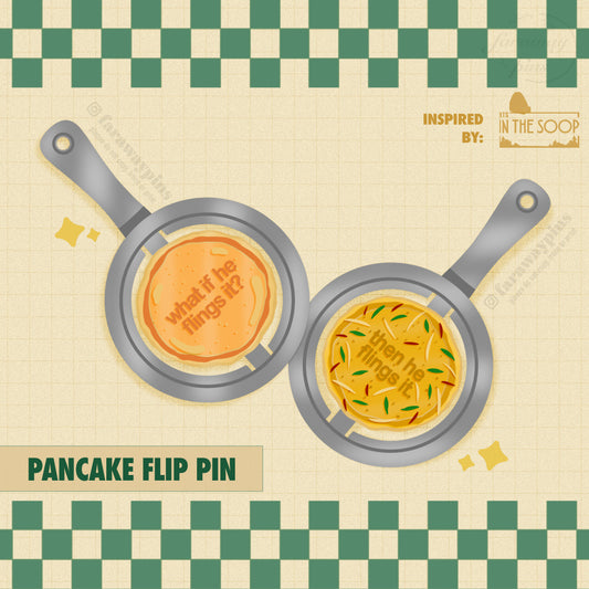 In the Soop Pancake Flip Spinning Pin/Keychain [PRE-ORDER]