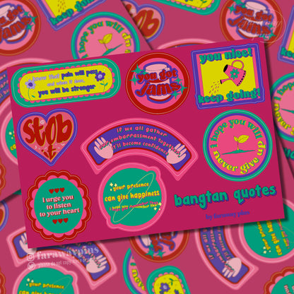 Bangtan Quotes Retro Stickers