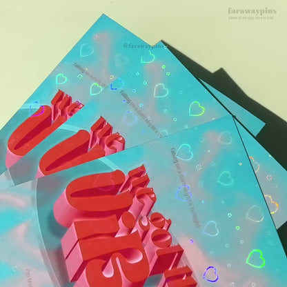 Vibe Heart Holographic Word Art Print