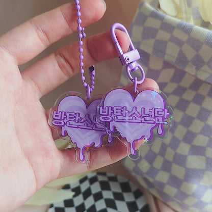 Bangtan Holographic Heart Charms (15% OFF)